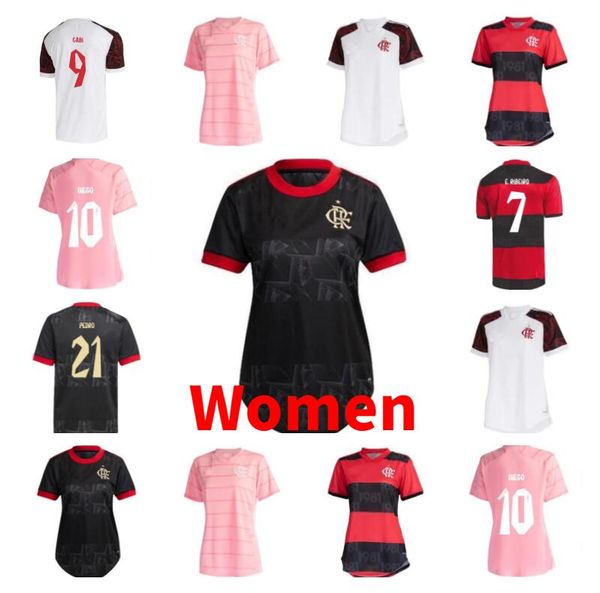 

flamengo women soccer jersey home away white third black yollow goalkeeper gabriel b. diego henrique de arrascaeta football shirt 21 22, Black;yellow