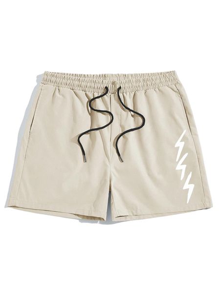 

romwe guys lightning symbol print shorts w8kv#, White;black