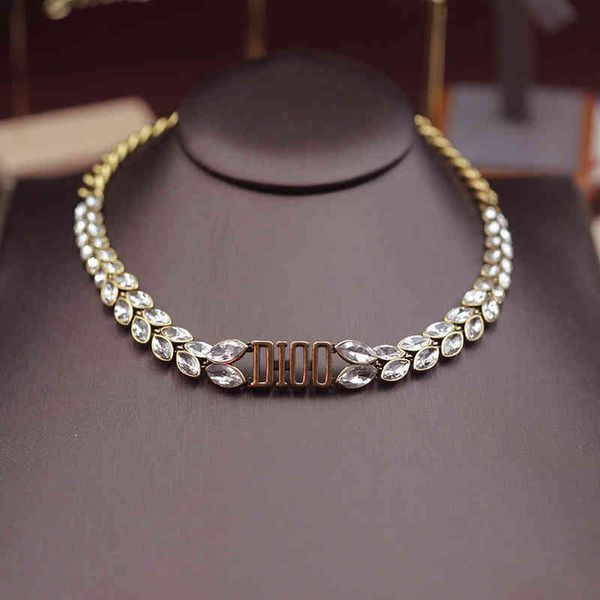 

d new wheat ear bracelet letter live2022 luxury brand fashion design versatile necklace, Silver