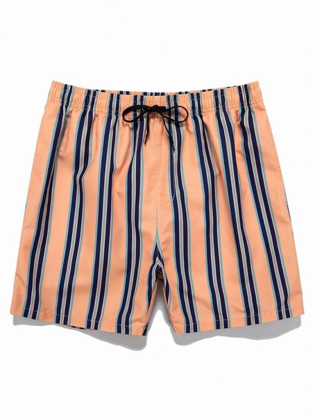 

romwe guys striped drawstring shorts a19r#, White;black