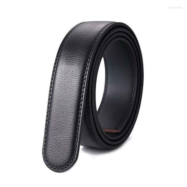 Cintos de couro genuíno masculino automático de homens alongados CEINTURE COWSKIN Alta qualidade sem acessórios de fivela mais tamanho 140cm 150cmbelts eme