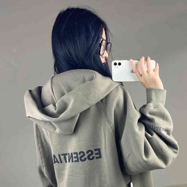 

fog feel of god sens thread loose hooded cardigan coat zipper sweater 2022 trendy fashion design and women's sweaters, Black