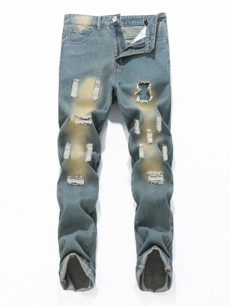 

romwe guys ripped jeans y8rw#, Blue