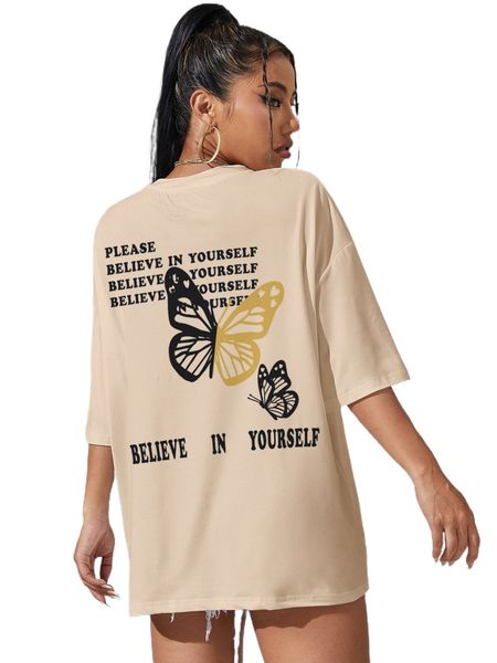 

b.utterfly a.nd s.logan graphic d.rop s.houlder o.versized tee j28m#, White