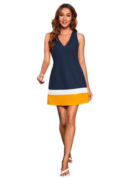 

colorblock tunic dress y0le#, Black;gray
