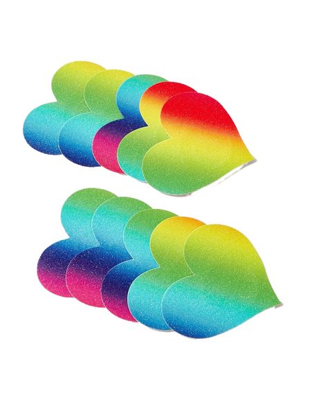 

5pairs ombre heart nipple cover r72y#, Black;red