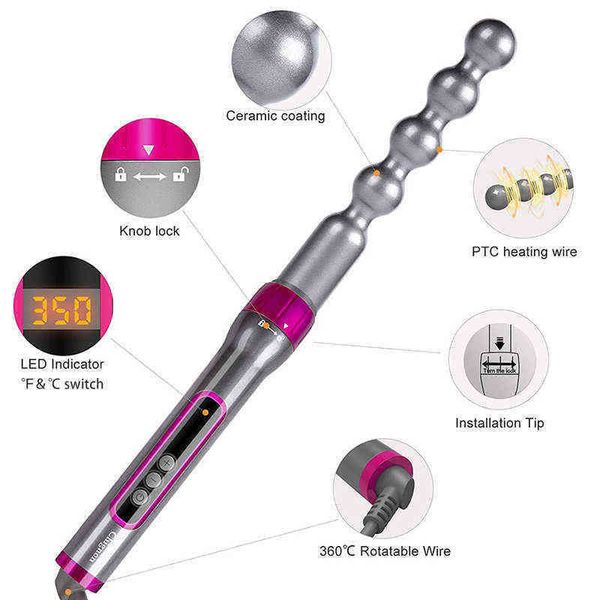 

nxy curling irons 5 in 1 hair curling iron wand set 19 32mm hair curler rollers instant heating up curling tongs with lcd & temperature adju