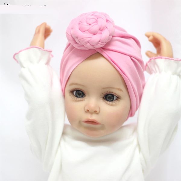 Donut-Baumwollmütze für Babys, Haarschmuck, Schnecken-Baby-Mädchen-Twist-Mütze, Sommer-Neugeborenen-Frühlingsmütze, Pom-Pom-Turban-Kopfwickel