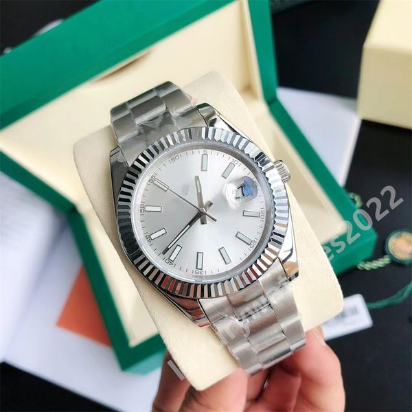 

2022 new mens watch tw maker datejust 126234 silver dial automatic fluted case bracelet citizem 8215 movement sapphire montre de luxe watche, Slivery;brown