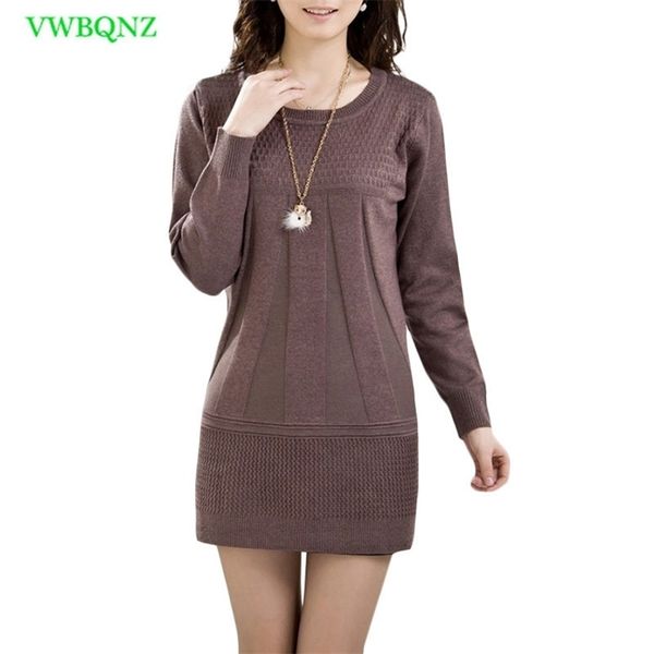 Donne di mezza età inverno autunno o colletto più grande maglione lungo maglione lungo femminile maglione collare alto colletto 3xl A518 T200101