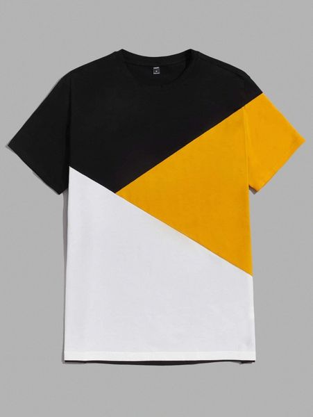 

men cut and sew round neck tee p7zm#, White;black