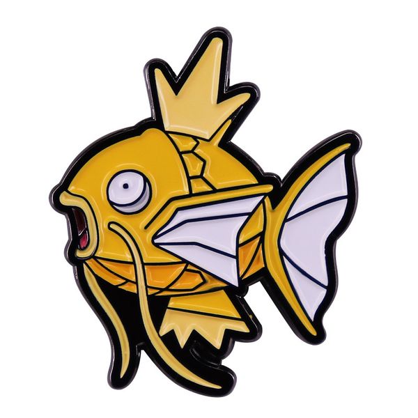 

beautiful fish hard enamel pins collect funny animal fashion jewelry gifts metal cartoon brooch backpack hat collar lapel badges, Blue