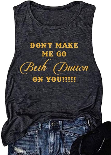 

dutton tank women funny letters vintage graphic tees sleeveless country q4f6#, White