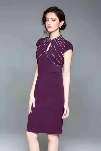 

casual dresses nail bead fashion slim style dress fo7r, Black;gray