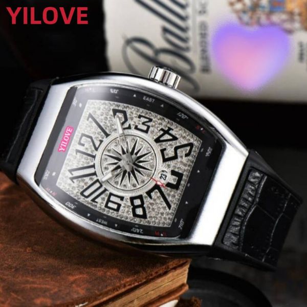 Luxury Man Genuine Leather Diamonds Watch Luxury Designer Cassa in acciaio inossidabile 316L di alta qualità Orologio al quarzo Movimento importato Regali aziendali Orologio da polso