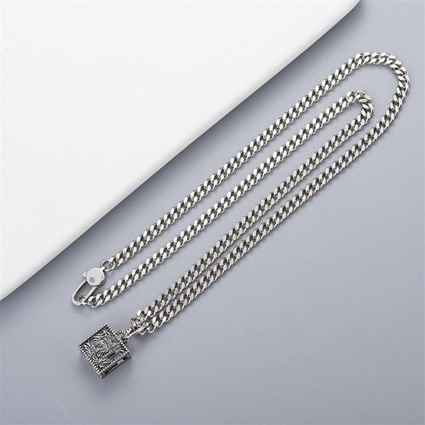 

new design fashion necklace silver plated necklace retro pattern chain necklace hip hop jewelry supply283w