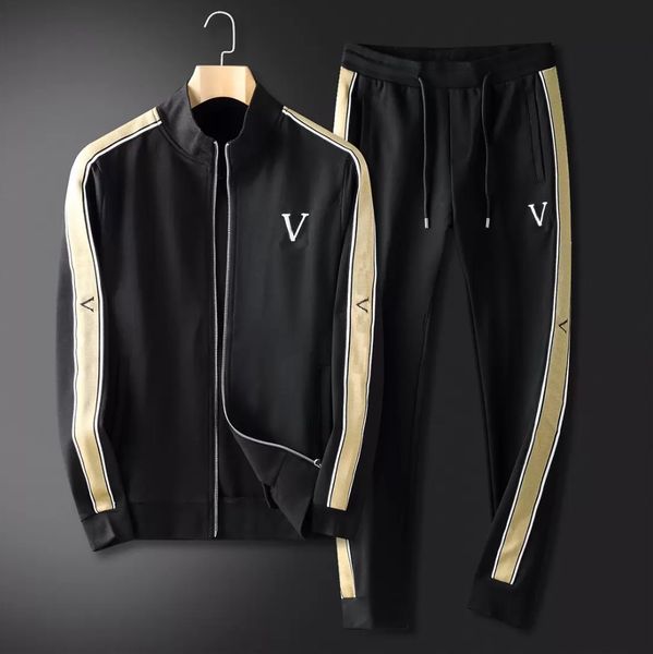 

mens womens designer tracksuits sportswear sweatshirt suit jacket white color stripe side ribbon retro casual essential in size -3xl, Gray