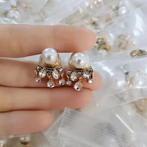 

2022 new d home di ears of wheat drops water tassels pearl earrings female fashion used earrings, Golden