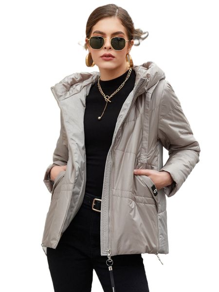 

zip up slant pocket hooded winter coat f5bu#, Black