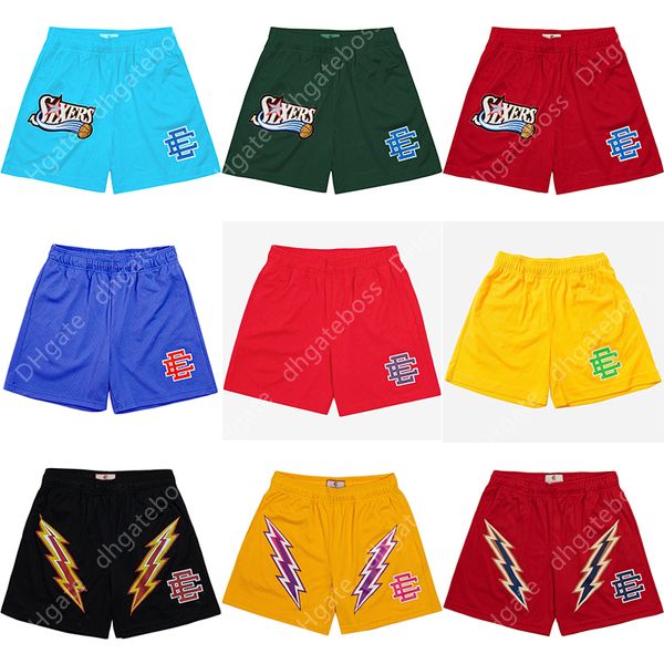 

summer eric emmanuel sports running fitness quick dry workout pants gym men's shorts, White;black