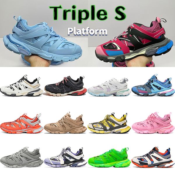 

basketball shoes casual triple s chunky men sneaker runner blue ice grey trainer lime metallic silver pastel fluo green dad shoe fashion des
