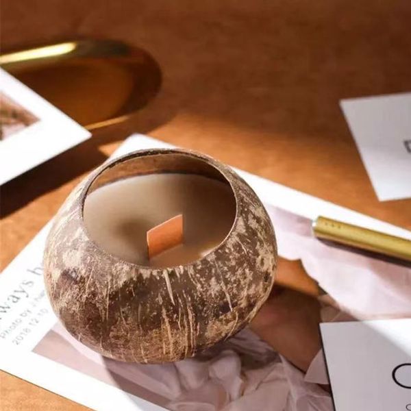 Candele profumate creative con guscio di noce di cocco naturale, cera di soia, candele rilassanti per il sonno, decorazioni per la casa, ornamento, regalo di compleanno