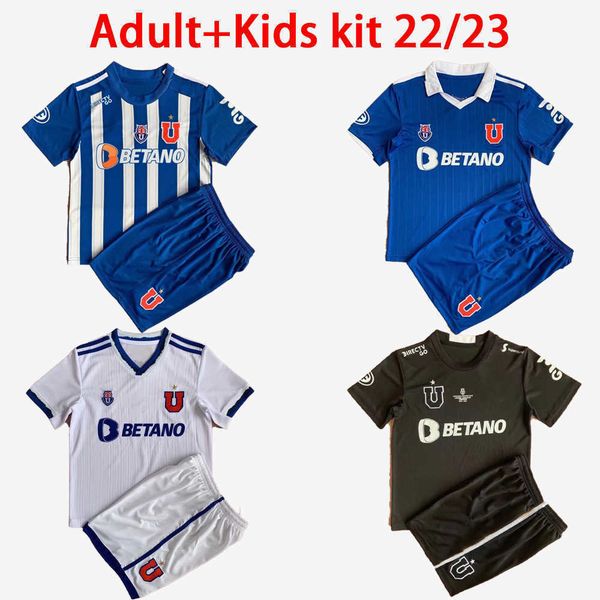 

adults kids kit 2022 2023 club universidad de chile soccer jersey child suit 22 23 lsoteldo oroz henriquez beausejour training wear boys, Black