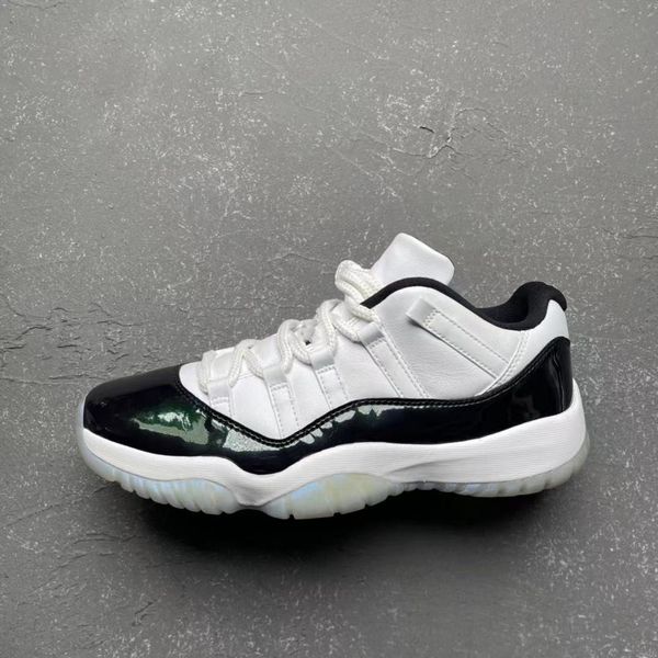 

brand shoes jumpman 11 low easter basketball emerald white real fiber 11s trainer sports stylist fashion sneakers come, White;red