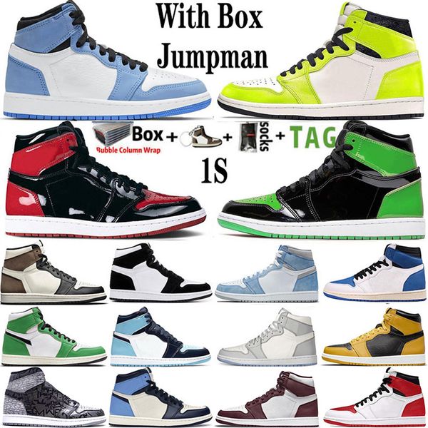 

with box jumpman 1 og 1s mens basketball shoes rebellionaire heritage bordeaux bred patent hyper royal university blue obsidian dark mocha w