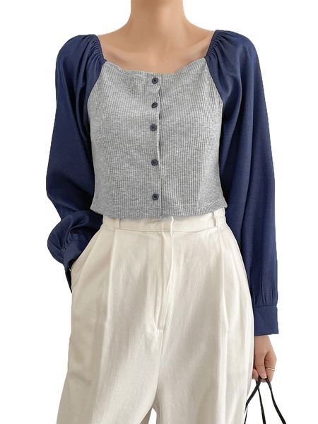 

dazy button front square neck raglan sleeve o5ny#, White