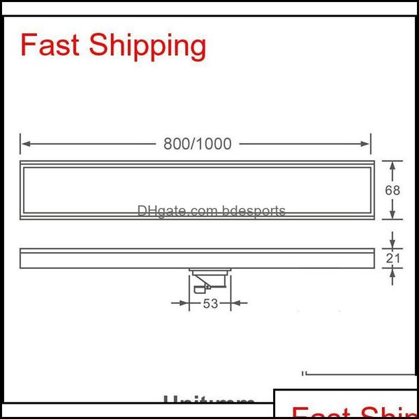 Drenaj musluklar duşlar Accs ev bahçesi 304 paslanmaz çelik banyo mutfak zemin drenaj 100 cm ızgaralar atık lineer duş 80cm insert lon