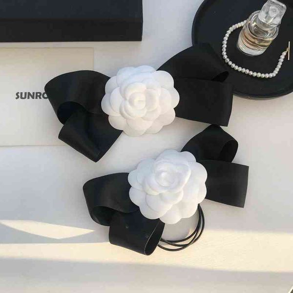 

elegant camellia clips wedding accessories pins chic france handmade white flower hair bow knot tie barrette aa220323, Pink