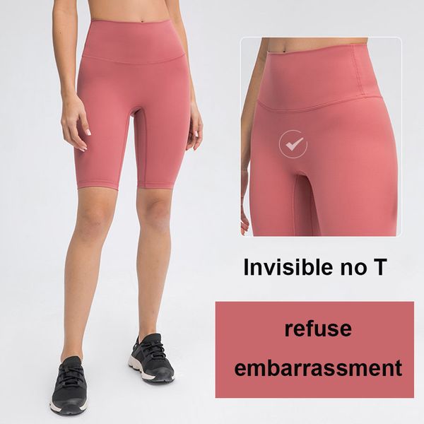 

solid color yoga pants legging short nude high waist hip tight elastic training womens pant running fitness shorts sport workout 2022 new le, Black