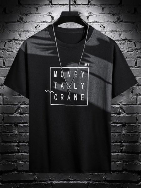 

men letter graphic tee h9j4#, White;black