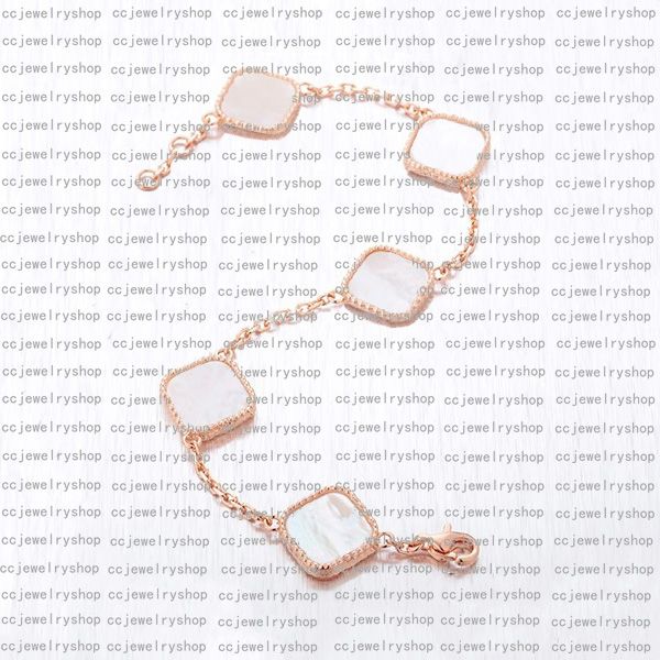 

11 colors fashion classic 4four leaf clover charm bracelets bangle chain 18k gold agate shell motherofpearl for women girl wedding mothers d, Golden;silver