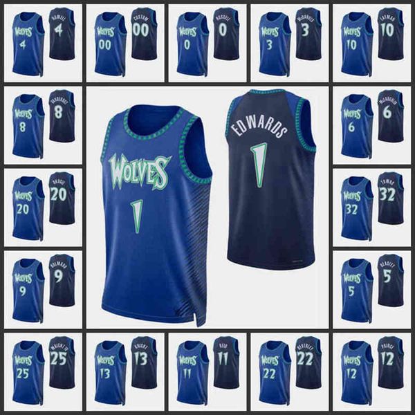 

anthony edwards 2022 basketball jersey 75th anniversary minnesotn timberwolven men min d'angelo russell karl anthony towns patrick beve, Black;red