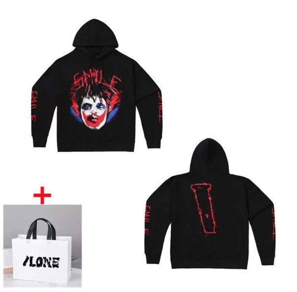 

22ss high -quality v men 's hoodies &sweatshirts high -end letter printing ins trend men and women with the same style couple hoodie v0, Black