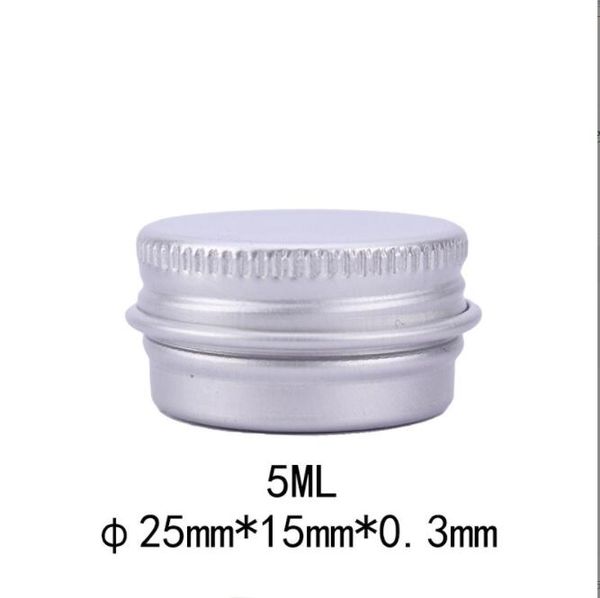 Scatole per imballaggio Barattolo cosmetico vuoto da 5 g 5 ml Contenitore per labbra Vasi Lattine in alluminio