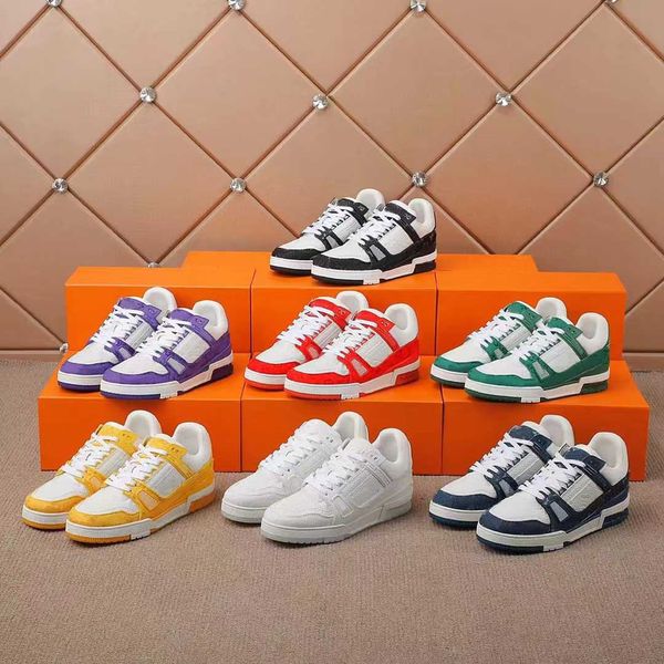 

shoes casual designer sneakers men vintage platform trainers denim monograms rubber canvas leather sneaker