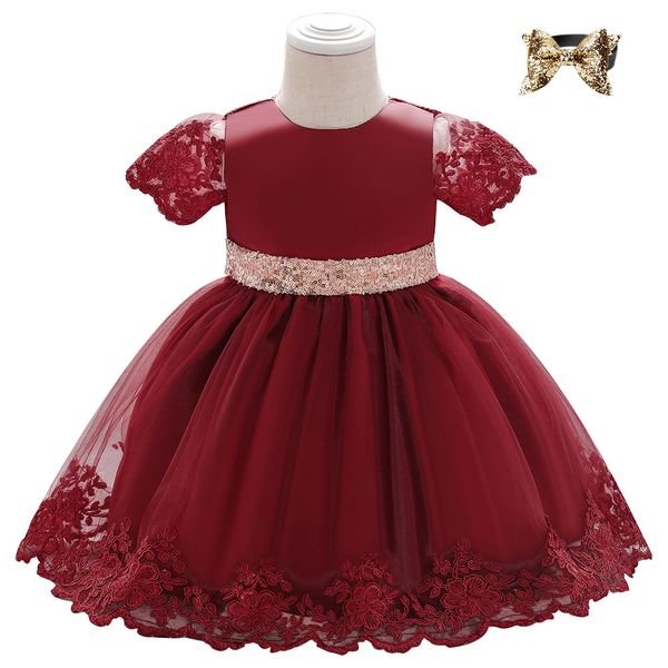 Vestidos de menina simples cor sólida cor de princesa vestido de renda formal elegante para meninas