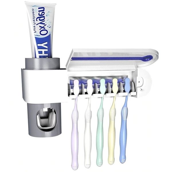 TG-Motors UV-Licht-UV-Sterilisator, Zahnbürstenhalter, automatische Zahnpasta-Quetscher, Heim-Badezimmer-Set T200506