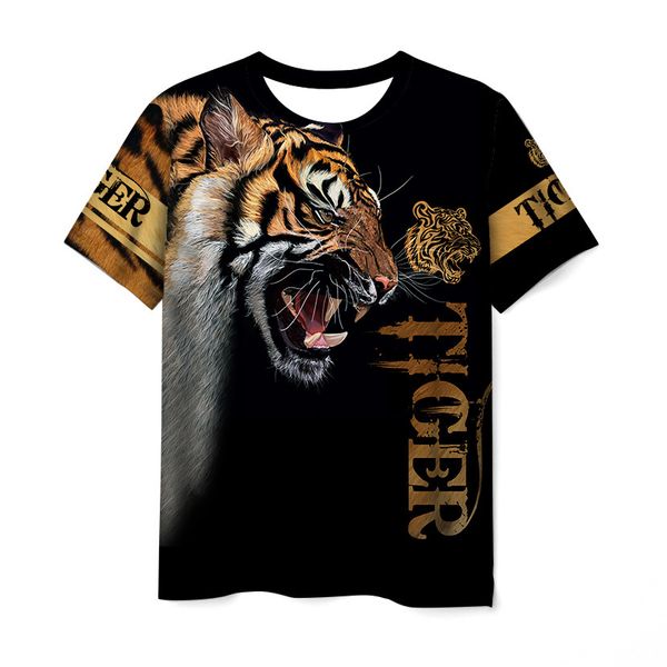Neue 3D-Druck Tiger Mode Männer Frauen Trainingsanzüge Crewneck T-shirt Plus Größe S-6XL Harajuku0001