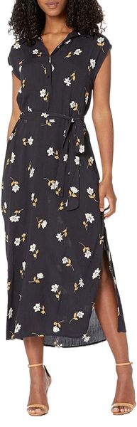 

women's l.ovely ways button front .idi d.ress c7zk#, Black;gray