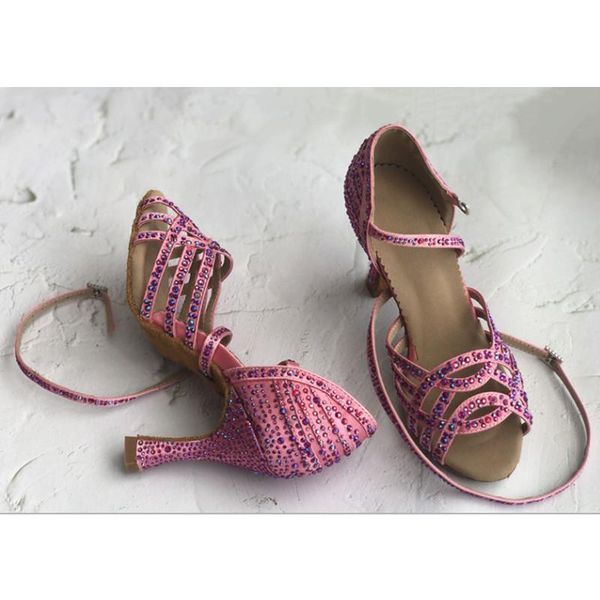 

dress shoes women's pink latin dance with open toe high heels, Black