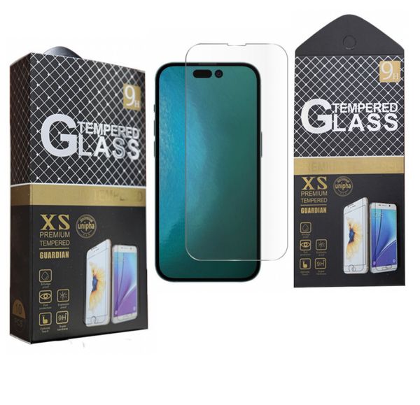 Proteggi schermo in vetro temperato per iPhone 14 13 12 11 Pro Max 7 8 Plus XR XS X Samsung Huawei Xiaomi Con confezione al dettaglio all'ingrosso