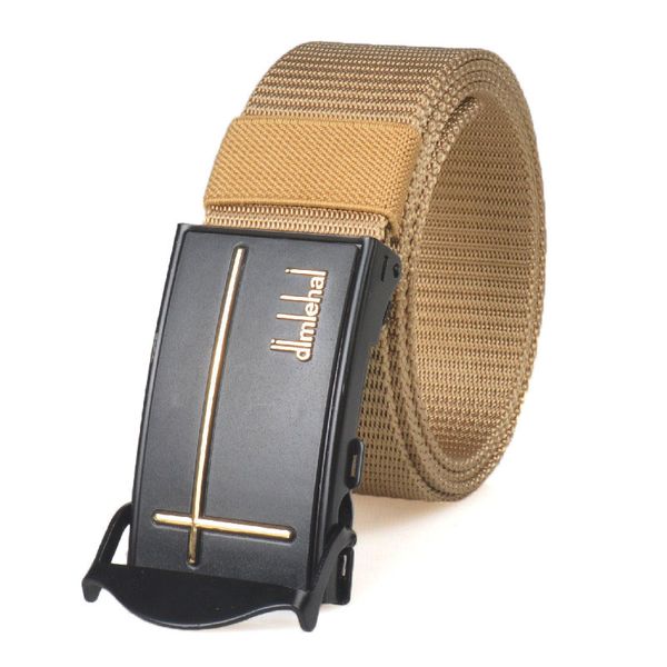 

canvas belt mens nylon woven belt automatic buckle pressing buckle non-slip durable breathable stall belt spot, Black;white