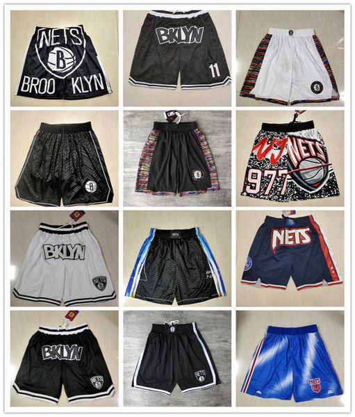 

brooklyn''nets''men throwback basketball shorts pocket, Black