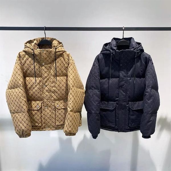 

chaqueta de invierno con estampado de letras para hombre abrigo bomber acolchado de gran tamao ropa calle parka algod2669, Black;brown