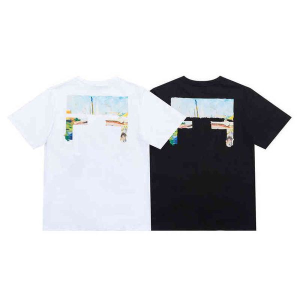

summer loose mens t shirts fashion tees designers offs brands man women casual t-shirt luxury clothing street shorts sleeve letter arrow bl, White;black
