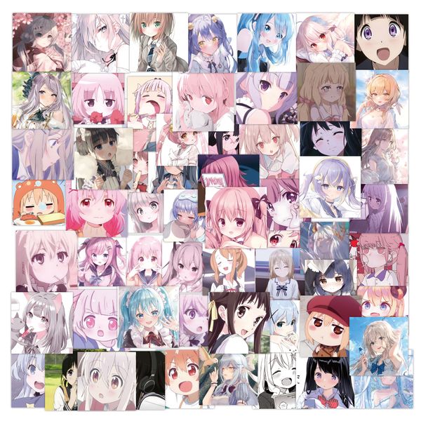 

63pcs lot anime girl graffiti lapstickers pack for diy luggage bicycle car skateboard phone case waterproof decal toys